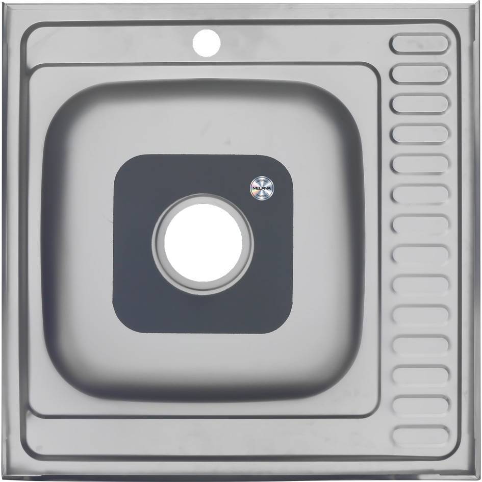 Купить мойка накладная 60*60 (0,8мм) правая, melana. в Иваново магазин сантехники Суперстрой
