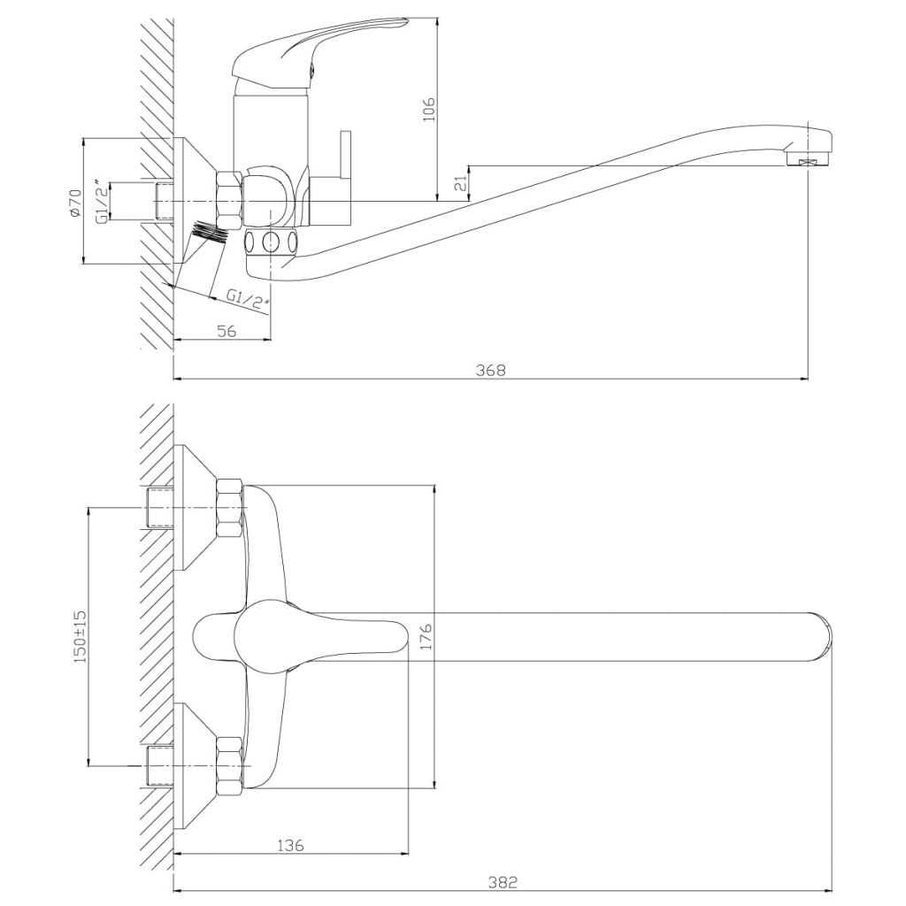 Купить смеситель а35-34 для вынны, rossinka. в Иваново магазин сантехники Суперстрой