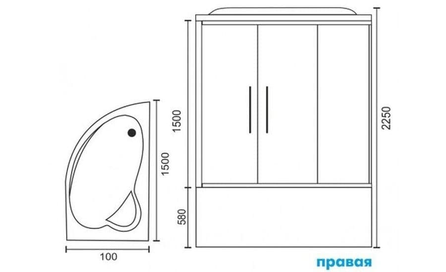 Купить душевая кабина royal rb 150alp-с-ch-r,вп мс,черная задняя стенка в Иваново магазин сантехники Суперстрой