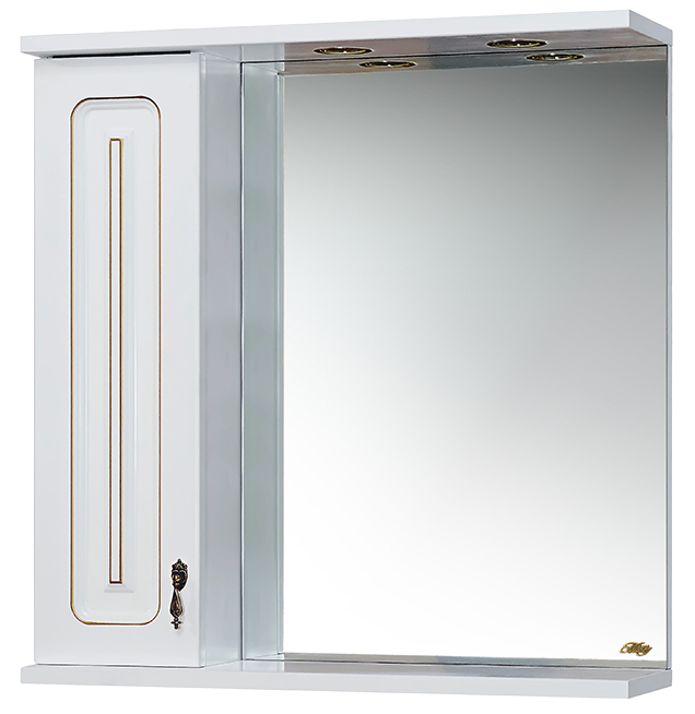 Купить зеркало - шкаф вояж - 70  лев. белая патина, misty. в Иваново магазин сантехники Суперстрой