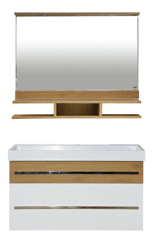 Купить тумба леон-100 подвесная 2ящ. белая + раковина caro, misty. в Иваново магазин сантехники Суперстрой