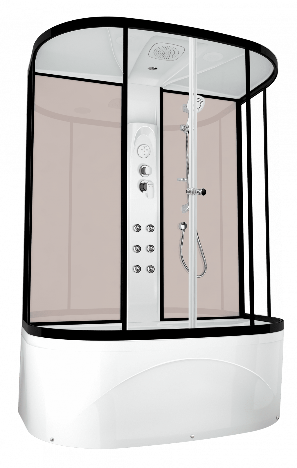 Купить душевая кабина domani spa neat high 150*80 вп пс электрика, гидромассаж-pink cappuccino в Иваново магазин сантехники Суперстрой