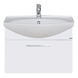 Купить тумба веста - 75 подвесная белая с 1 ящ. + раковина,misty в Иваново магазин сантехники Суперстрой