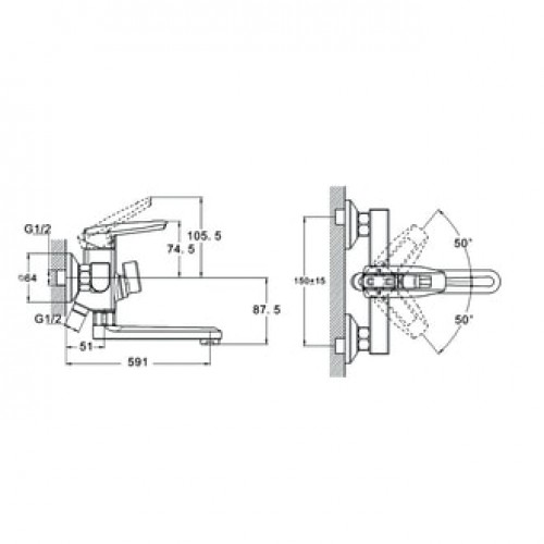 Купить смеситель настенный nof3-a033, g-lauf. в Иваново магазин сантехники Суперстрой
