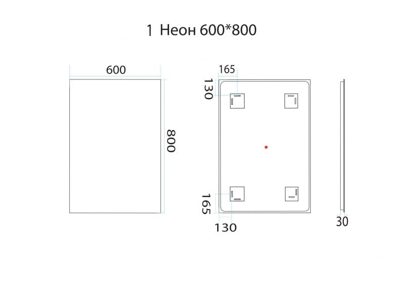 Купить 1 неон - зеркало led 600*800 клавишный выключатель, misty. в Иваново магазин сантехники Суперстрой