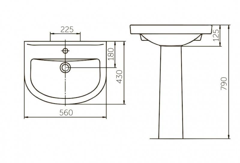 Купить раковина стандарт белый, с отверстием под смеситель,киров(rosa). в Иваново магазин сантехники Суперстрой