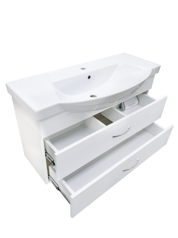 Купить тумба монро-95 подвесная 2 ящ.+раковина, мисти. в Иваново магазин сантехники Суперстрой