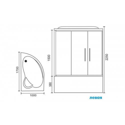 Купить душевая кабина royal rb 170alp-c-ch-l,вп мс,черная задняя стенка в Иваново магазин сантехники Суперстрой