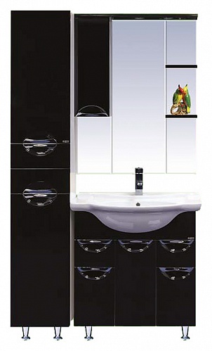 Купить пенал  жасмин- 31 лев.  черн+ б/к, misty. в Иваново магазин сантехники Суперстрой