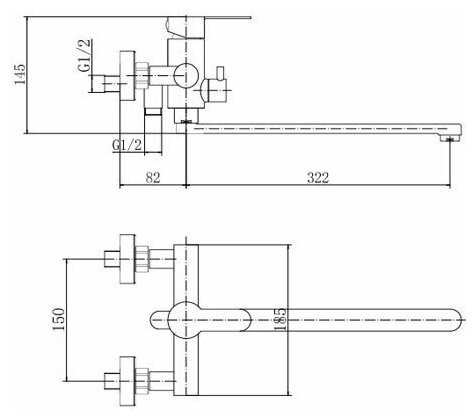 Купить смеситель а52201-7 для ванны черный, fashum. в Иваново магазин сантехники Суперстрой