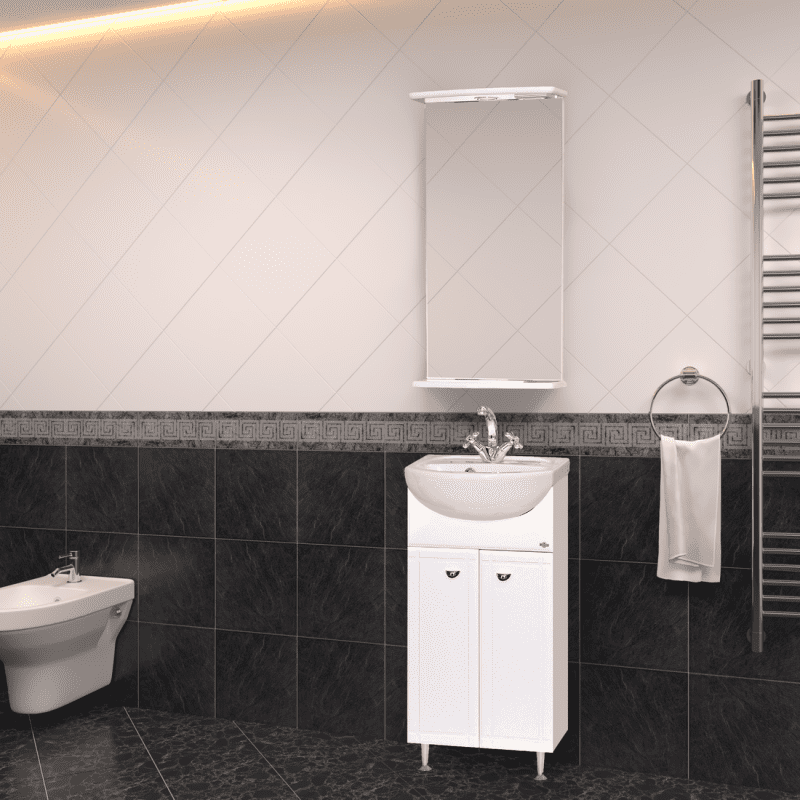 Купить тумба соло-40 прямая белая + раковина "mango" sanita, misty. в Иваново магазин сантехники Суперстрой