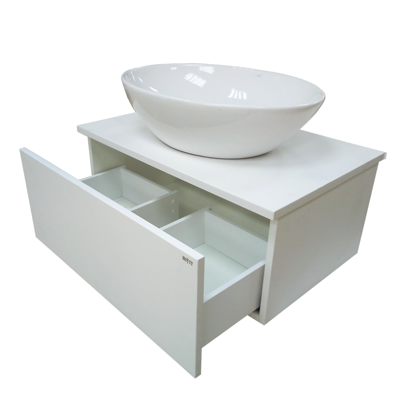 Купить тумба ива - 60 подвесная белая пленка 1 ящ.,без раковины, misty. в Иваново магазин сантехники Суперстрой