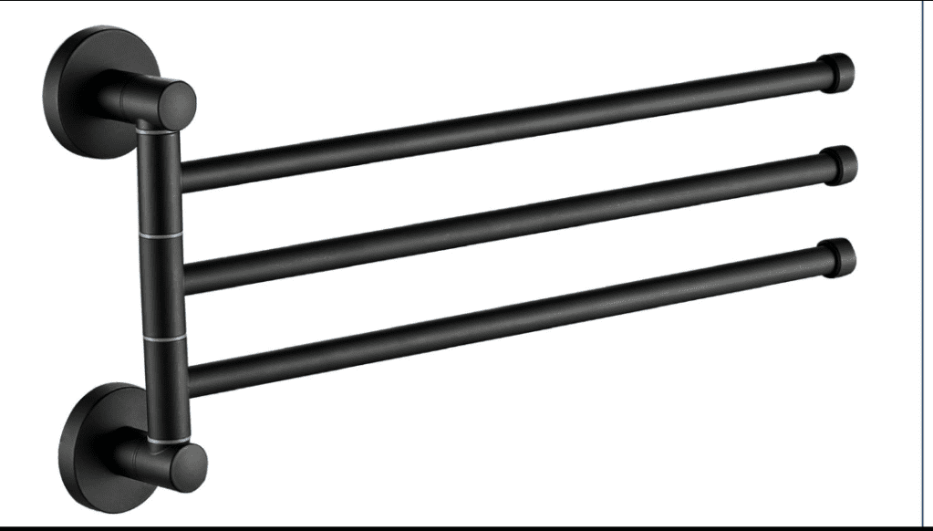 Купить полотенцедержатель поворотный тройной черный d254111, d-lin. в Иваново магазин сантехники Суперстрой