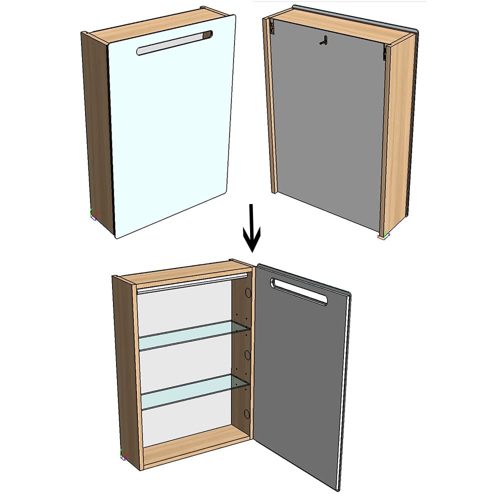 Купить зеркало-шкаф остин-60 свет сонома, corozo. в Иваново магазин сантехники Суперстрой