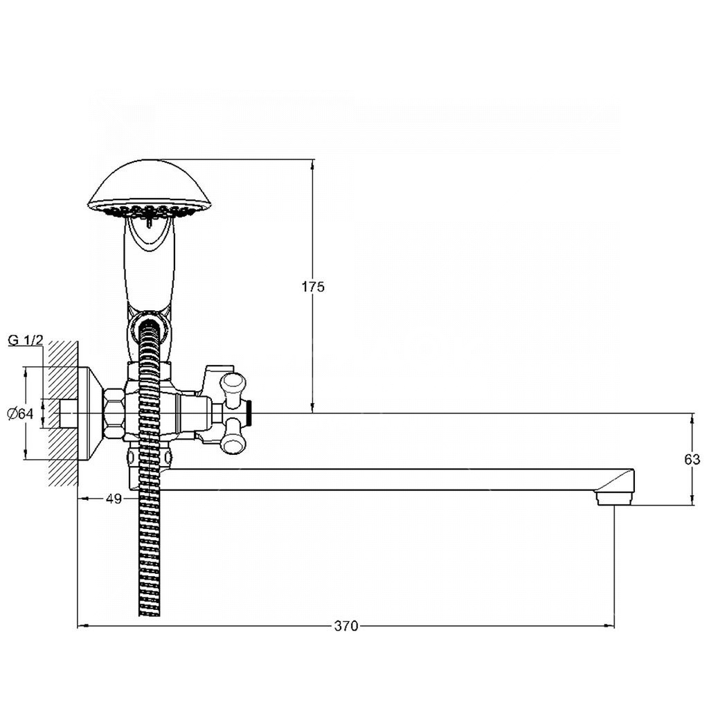 Купить смеситель для ванны с душем qsl7-a827, g-lauf. в Иваново магазин сантехники Суперстрой