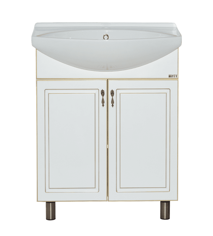 Купить тумба париж-65 прямая белая патина + раковина drej лагуна, misty. в Иваново магазин сантехники Суперстрой