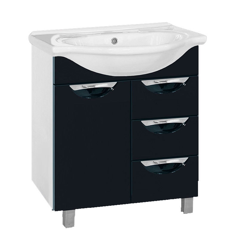 Купить тумба жасмин - 65, 3 ящ. черная эмаль,misty. в Иваново магазин сантехники Суперстрой