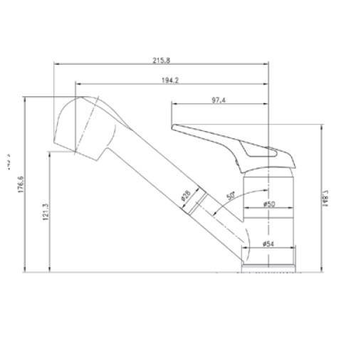 Купить смеситель для кухни omega 22066 с выдвижной лейкой, kaizer. в Иваново магазин сантехники Суперстрой