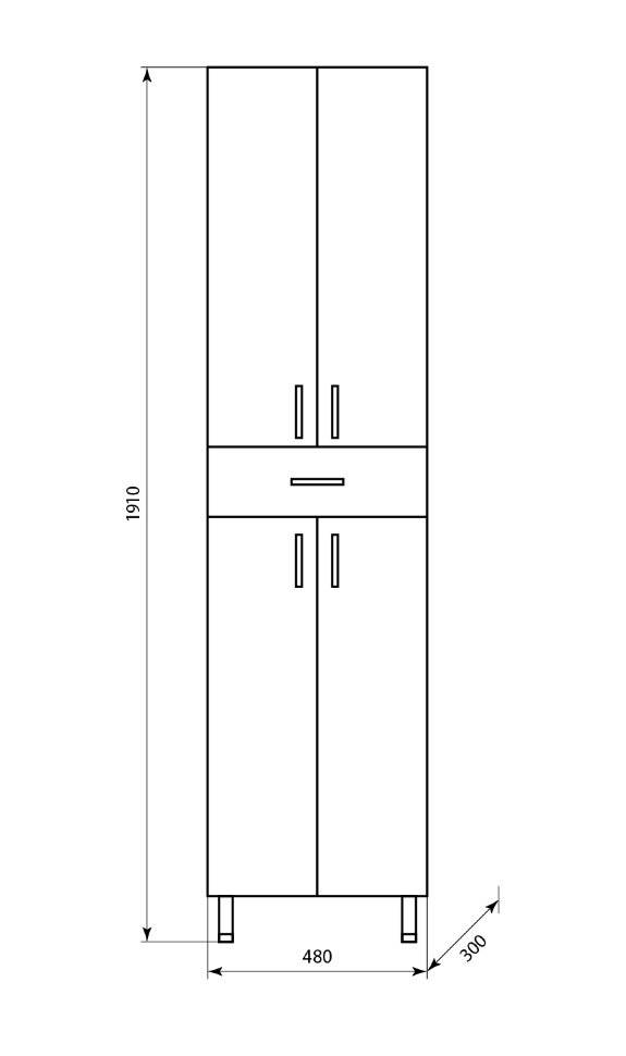 Купить пенал 480, aqualine. в Иваново магазин сантехники Суперстрой