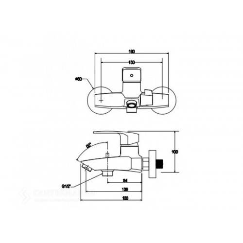 Купить смеситель для ванны guss 68022, kaiser в Иваново магазин сантехники Суперстрой