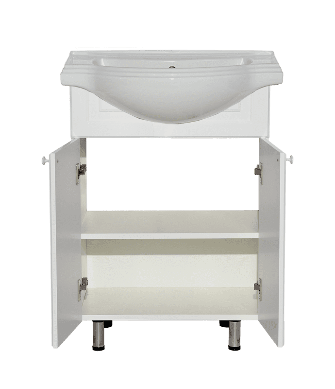 Купить тумба рио-65 прямая белая эмаль+раковина, misty. в Иваново магазин сантехники Суперстрой