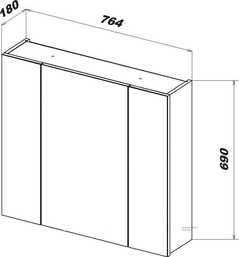 Купить зеркальный шкаф 80, без подсветки, белый, sanstar в Иваново магазин сантехники Суперстрой