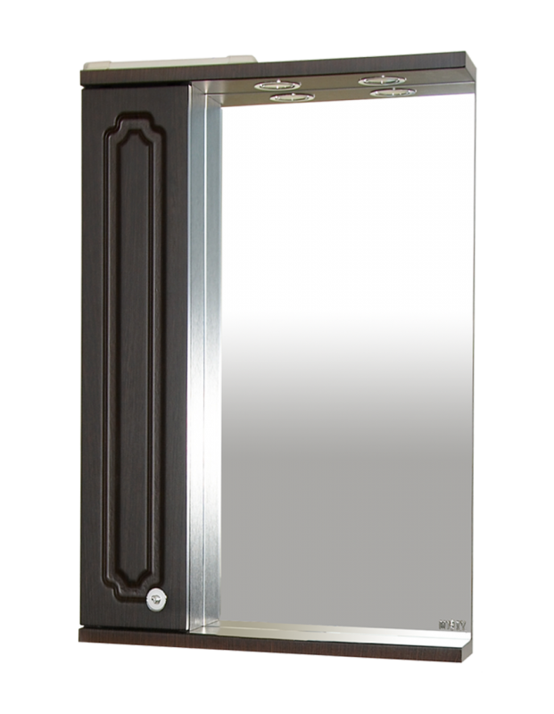 Купить зеркало-шкаф александра-55 левое, свет, венге, misty в Иваново магазин сантехники Суперстрой