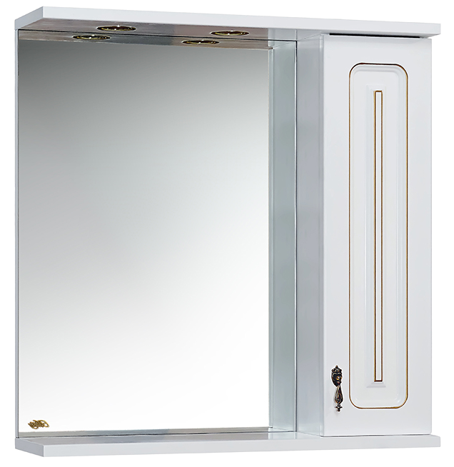 Купить зеркало - шкаф вояж - 70 прав. белая патина,misty. в Иваново магазин сантехники Суперстрой