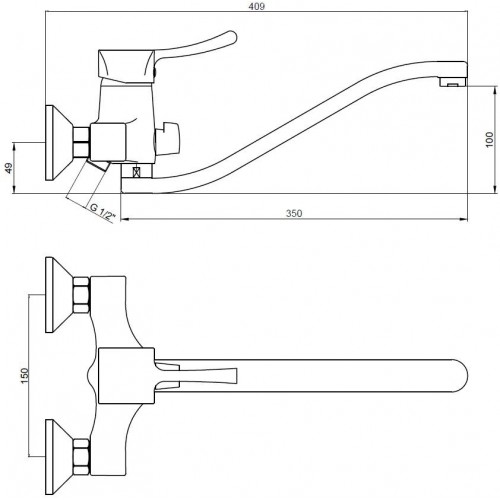 Купить смеситель ванна  verona 29055 b, kaiser в Иваново магазин сантехники Суперстрой