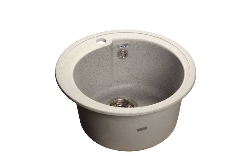 Купить мойка кухонная керамогранит rondo gf-r450 (серая), granfest. в Иваново магазин сантехники Суперстрой