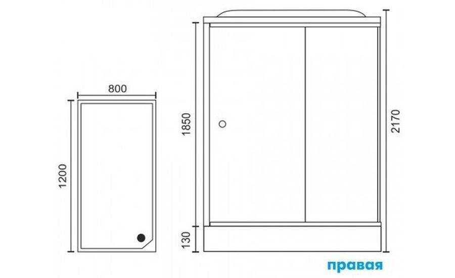 Купить душ каб royal rb 8120нр7-wт-ch,r нп,пс,белая задняя стенка в Иваново магазин сантехники Суперстрой