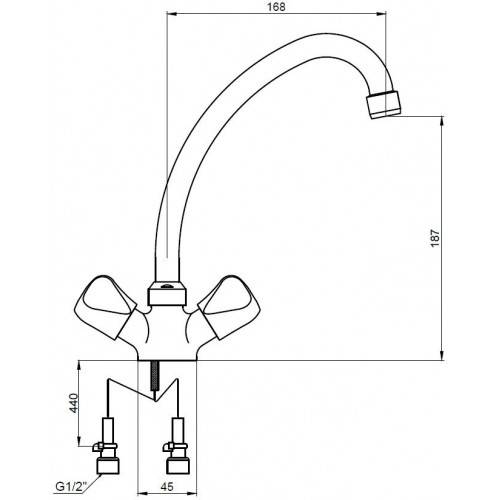 Купить смеситель для кухни delta 11093, kaiser в Иваново магазин сантехники Суперстрой