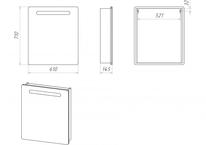 Купить зеркало-шкаф ирис-60 левое, свет, misty. в Иваново магазин сантехники Суперстрой