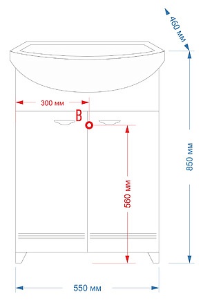 Купить тумба антик - 55 прямая , белая, misty. в Иваново магазин сантехники Суперстрой