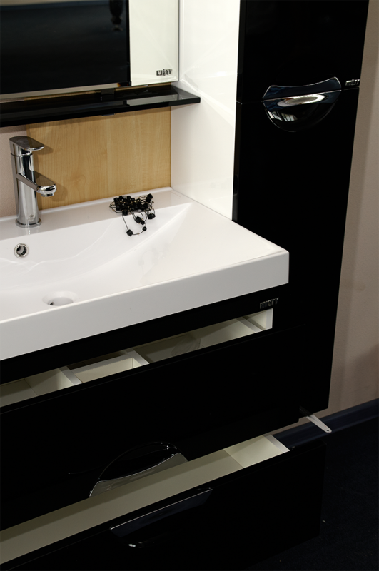 Купить пенал подвесной  жасмин - 30 черный универсальный лев.,misty в Иваново магазин сантехники Суперстрой