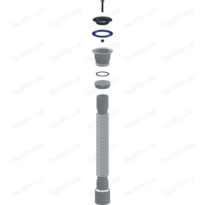 Купить слив гофра d220 40*50 с выпуском 0,8 м  11/2", unicorn. в Иваново магазин сантехники Суперстрой