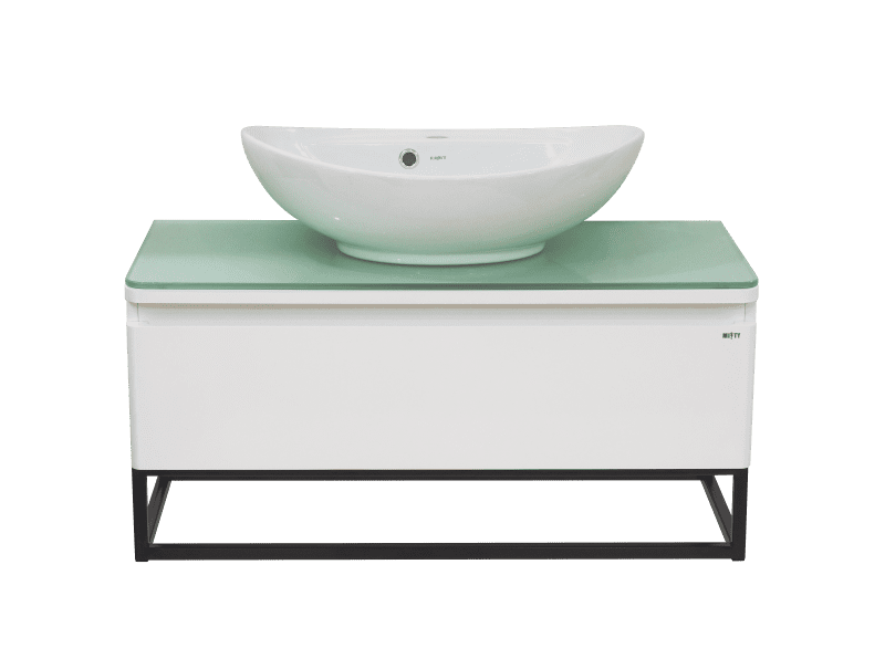 Купить тумба скай-90 подвесная 1 ящ. белая  без раковины, misty. в Иваново магазин сантехники Суперстрой