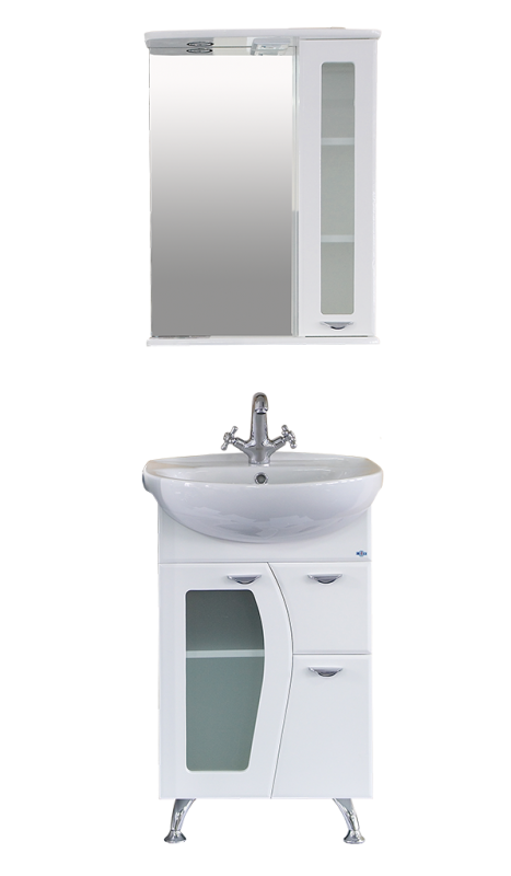 Купить зеркало - шкаф антик - 55 ,прав. (свет), белое, misty. в Иваново магазин сантехники Суперстрой