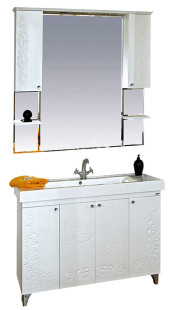 Купить тумба вирджиния (бабочка) -120, с 6 ящ бел.факт , misty. в Иваново магазин сантехники Суперстрой