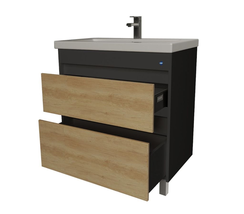 Купить тумба диана-80 кендал/черный матовый+ раковина фостер,stella polar. в Иваново магазин сантехники Суперстрой