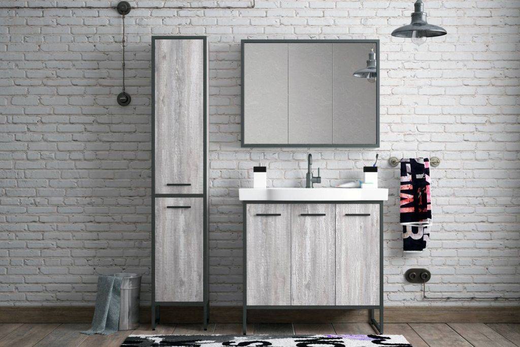 Купить зеркало-шкаф айрон-90 черный/антик, corozo. в Иваново магазин сантехники Суперстрой