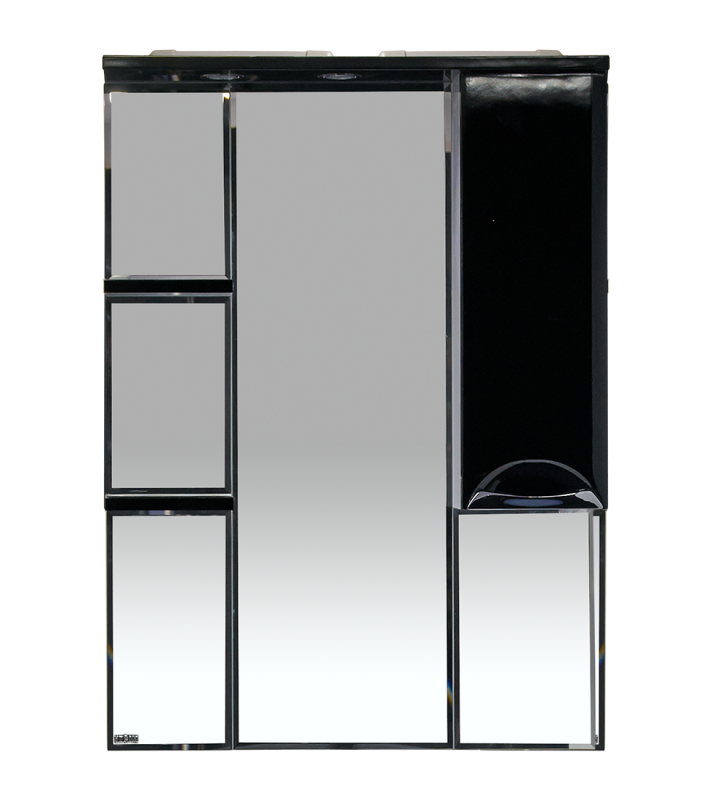 Купить зеркало-шкаф жасмин - 75 прав. (свет) чёрная эмаль,misty. в Иваново магазин сантехники Суперстрой