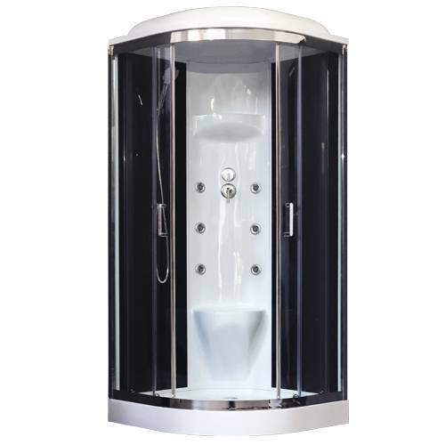 Купить душевая кабина royal bath rb 100hk7-bt-ch,100*100*217,нп пс,черная задняя стенка, гидромассаж в Иваново магазин сантехники Суперстрой