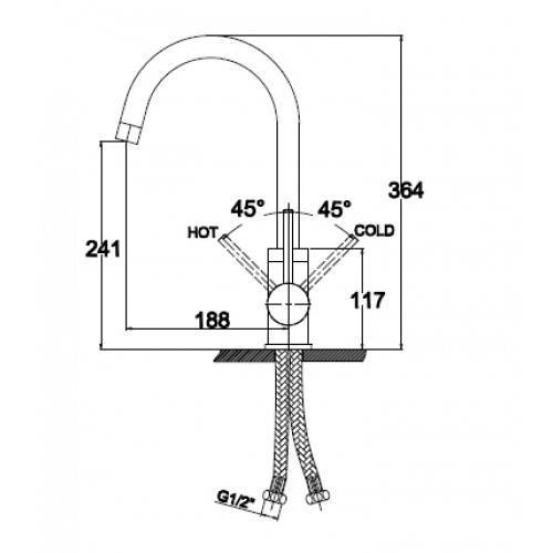 Купить смеситель  merkur 26544 кухня silver,kaiser в Иваново магазин сантехники Суперстрой