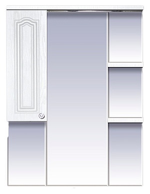 Купить зеркало - шкаф валерия - 75, белое фактур. левое со светом,misty. в Иваново магазин сантехники Суперстрой