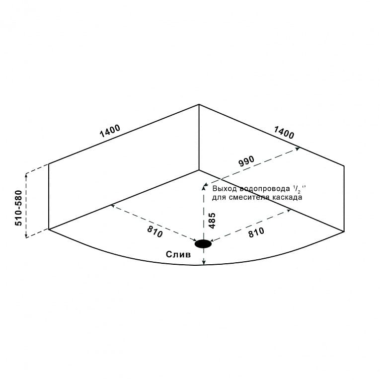 Купить ванна акриловая имеджен 1390*1390, bas. в Иваново магазин сантехники Суперстрой