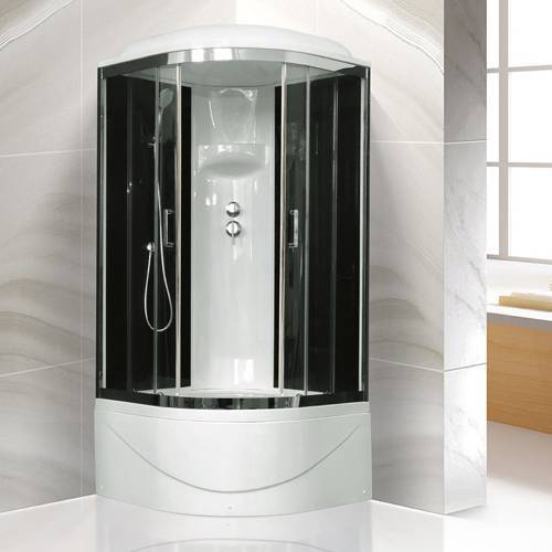 Купить душевая кабина royal rb 100bk6-bt-ch,100*100*217,вп пс,черная задняя стенка в Иваново магазин сантехники Суперстрой