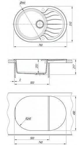 Купить мойка композитная veronika 605 (т.беж), brossko. в Иваново магазин сантехники Суперстрой