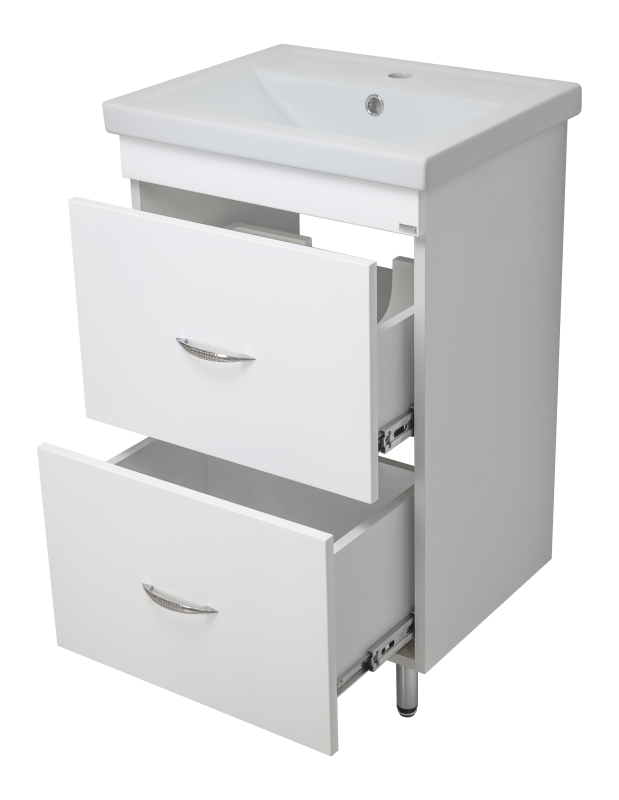Купить тумба фостер-50 напольная+раковина kirovit, 2 ящика, misty. в Иваново магазин сантехники Суперстрой