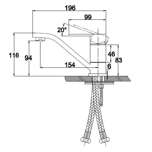 Купить смеситель для кухни (15см)  sonat 34010-4 white,kaiser в Иваново магазин сантехники Суперстрой